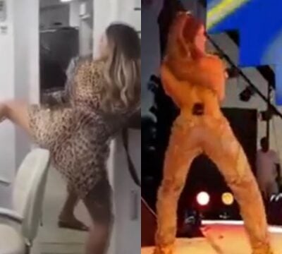 Famosa cantante de brasil sacudiendo su gran trasero