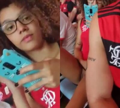 Joven traviesa masturbándose en pleno partido de fútbol