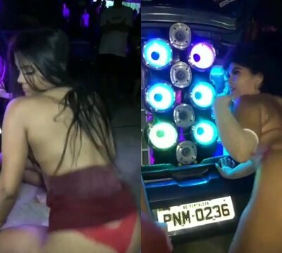 Perra de Fortaleza meneando el culo al estéreo del coche
