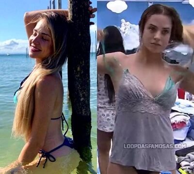 Una rubia sexy deja ver sus tetas en el mayor reality show de Brasil