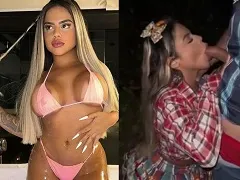 Rubia teniendo sexo en el bosque en una fiesta y filmándolo todo