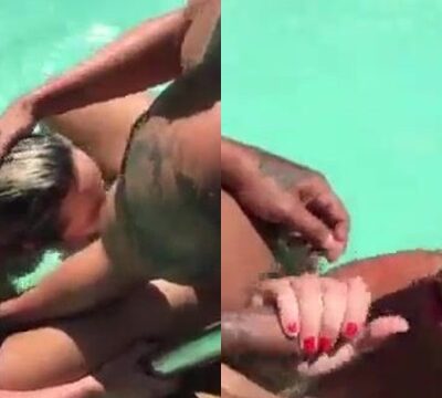 Esta puta traviesa es muy hermosa y ella dio su coño en la piscina