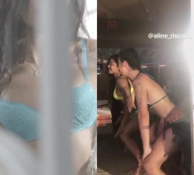 Hermosa modelo sensualizando en una fiesta