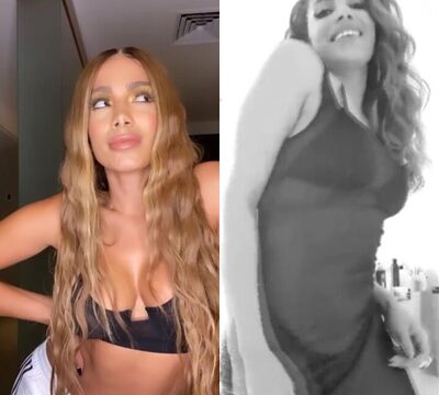 Hermosa mujer bailando sensualmente para internet