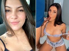 Mujer se pone a cuatro patas y se corre en su boca