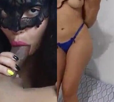 Mira a esta morena en bragas azules chupando pollas y mostrando su sensual cuerpo