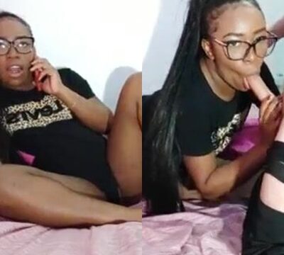 Morena traviesa masturbándose en directo y chupando polla