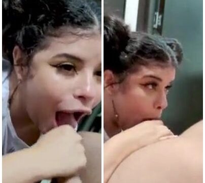 Una mujer muy feliz chupando una polla gruesa