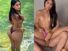 Mujer follando un delicioso paseo en el poste