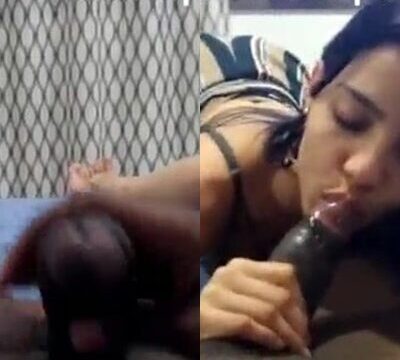 Jovencita traviesa chupando la polla dura de un negro fuerte
