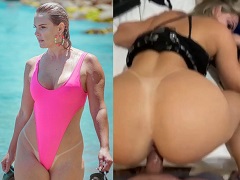 Mujer a cuatro patas con tirones de pelo