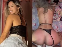 Mujer practicando sexo a cuatro patas con su novio en un vídeo casero