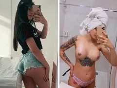 Mujer chupándosela a su amiga y exhibiéndose desnuda