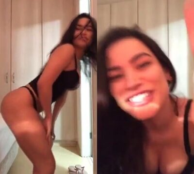 Mujer bailando en bragas para su novio