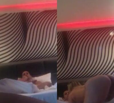 Mujer chupando la gruesa polla de un hombre en un hotel