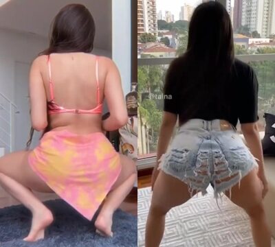 Mujer traviesa bailando y moviendo su culo caliente