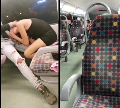 Mujer traviesa chupando polla en un lugar público