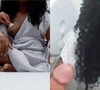 Mujer haciéndole una mamada al médico en el hospital