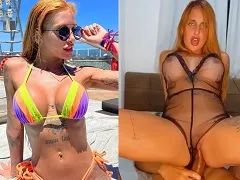 Dando su culo en lencería deliciosa