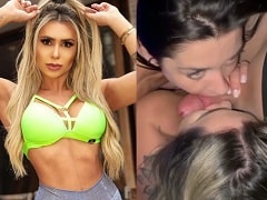 Chupándosela a su pareja con su amiga Luiza en un delicioso trío