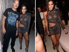 Presumió de pechos en la fiesta de presentación de su single “Girl from Rio” en Miami Beach