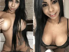 Con enormes pechos se exhibe desnuda y también tiene sexo con un cliente en un vídeo amateur