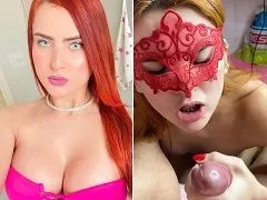 Lollita pelirroja mamando y recibiendo leche