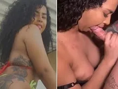 Brenda, una ninfómana morena de apenas 18 años, hizo su primera película porno con una zorra y grabó un vídeo de ella haciendo una mamada