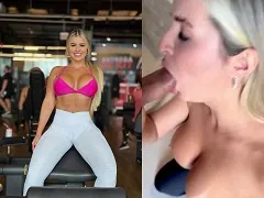 Rubia tetona ex enfermera en Joinville chupándosela a cliente rico en motel de lujo