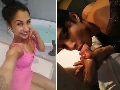 La delgada morena Niara Pessanha chupa y da por el culo