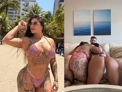 Dos tetonas casadas se turnan con la misma polla en un caliente menage amateur