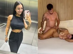 Ninfita tetona de Blumenau se broncea para follar con el jefe rico de su novio