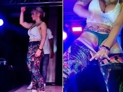 Bailarina caliente muestra su coño en medio del baile funk y la multitud enloquece – Amateur