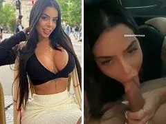 Deliciosa chupó la polla de Uber y recibió leche en sus grandes tetas
