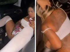 Chupando el Uber y masturbándose en el coche