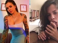 Deliciosa ninfómana Keisha Grey contesta su móvil mientras chupa