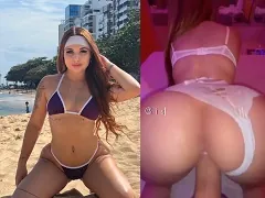 ¡Pelirroja con bragas de lado mostrando de lo que es capaz su culo!